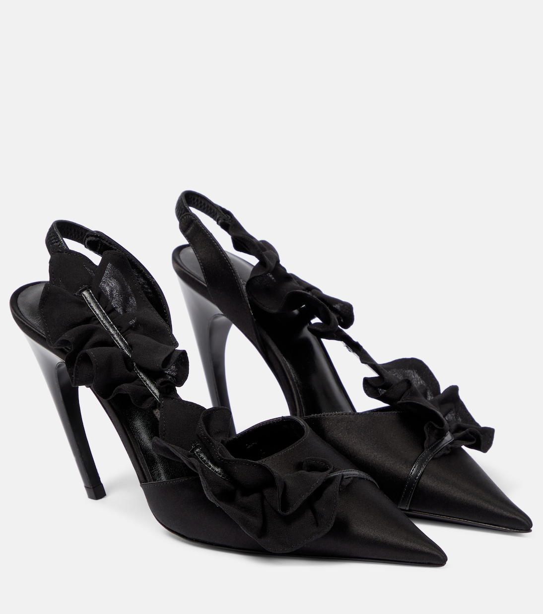 Атласные туфли с пяткой на пятке и оборками Nensi Dojaka, черный трусы женские infinity lingerie nensi черный