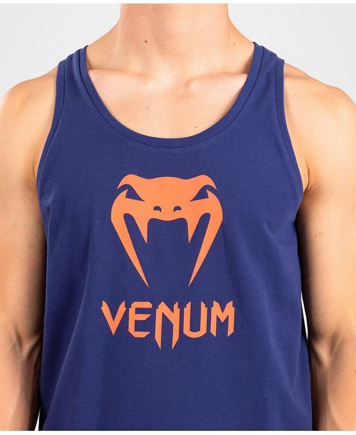 

Мужская классическая майка на бретелях Venum, цвет Navy blue/orange