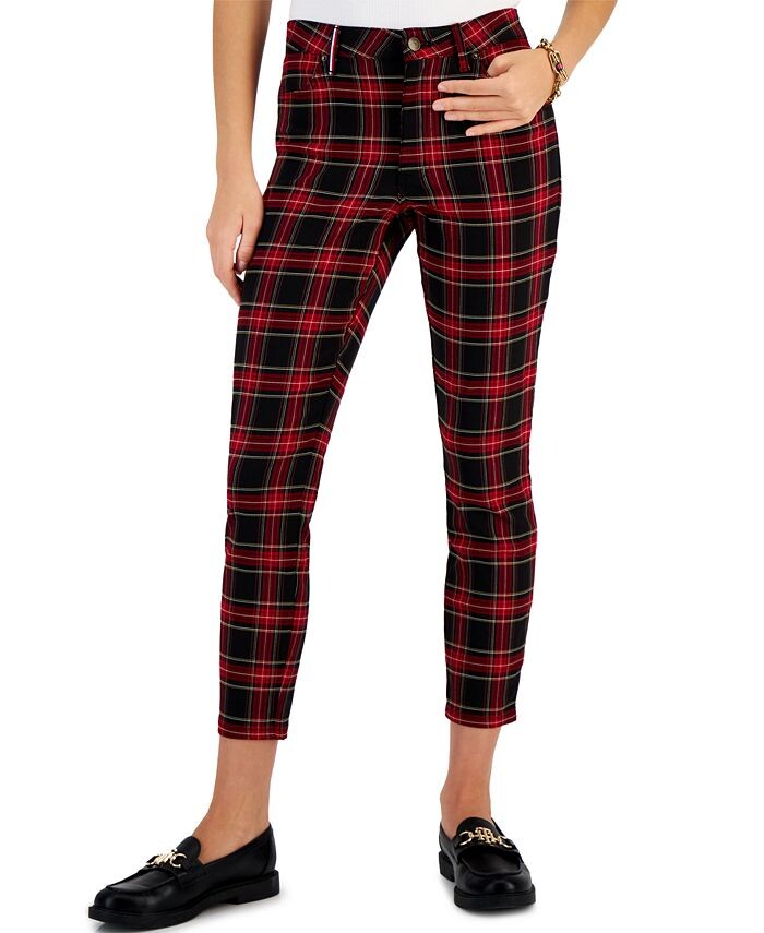 

Женские узкие брюки в клетку в клетку Tommy Hilfiger, мультиколор