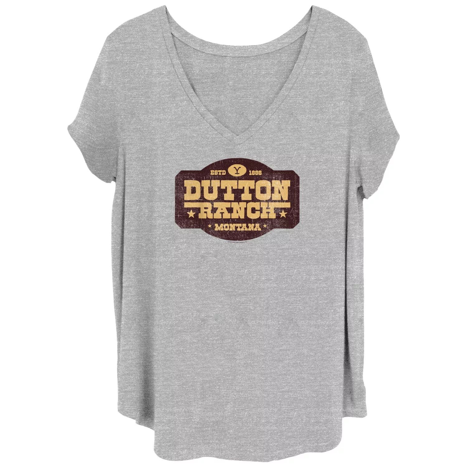 

Футболка больших размеров для юниоров Yellowstone Dutton Ranch Montana ESTD 1886 с графическим рисунком Licensed Character