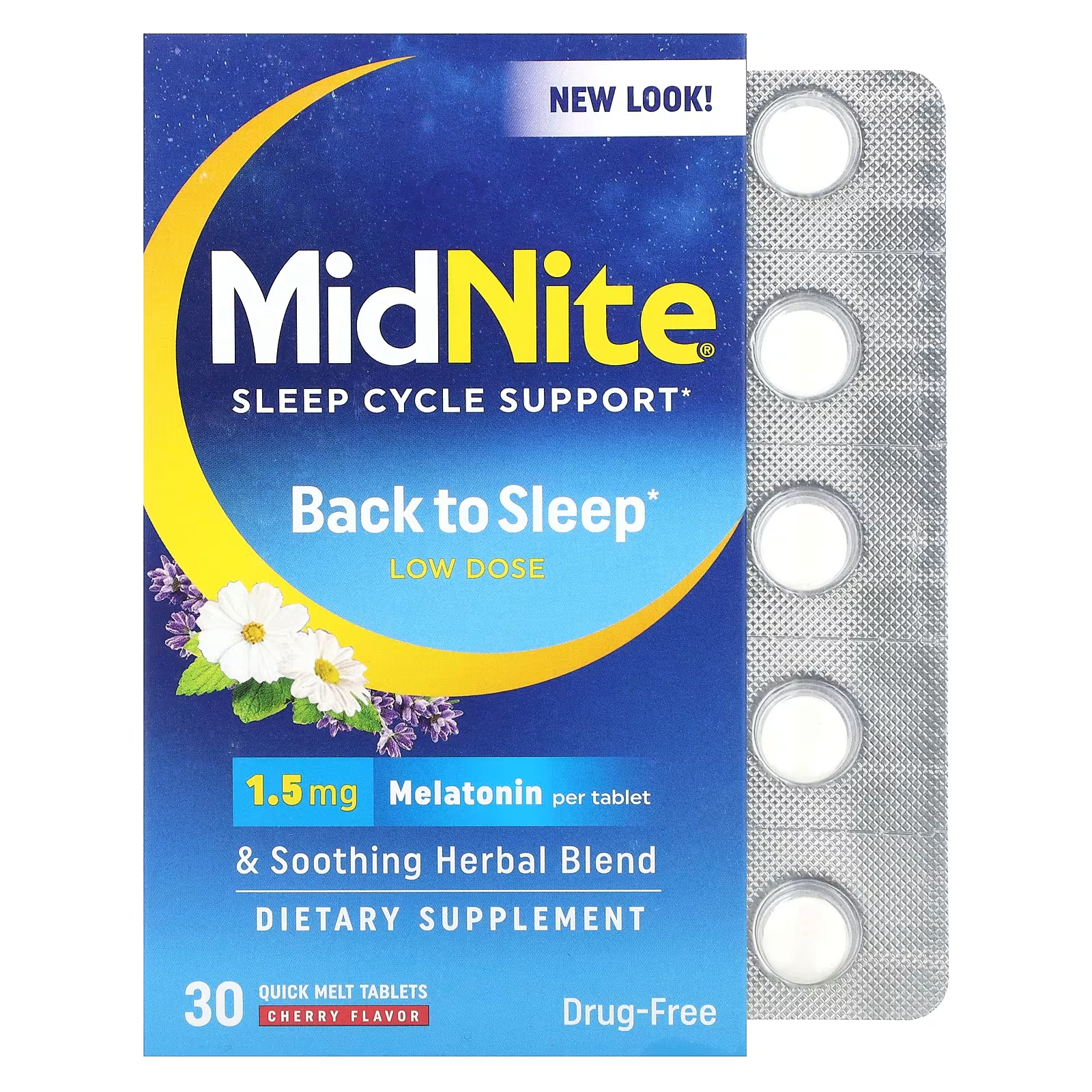 цена Пищевая добавка MidNite Sleep Cycle Support вишня, 30 быстроплавких таблеток