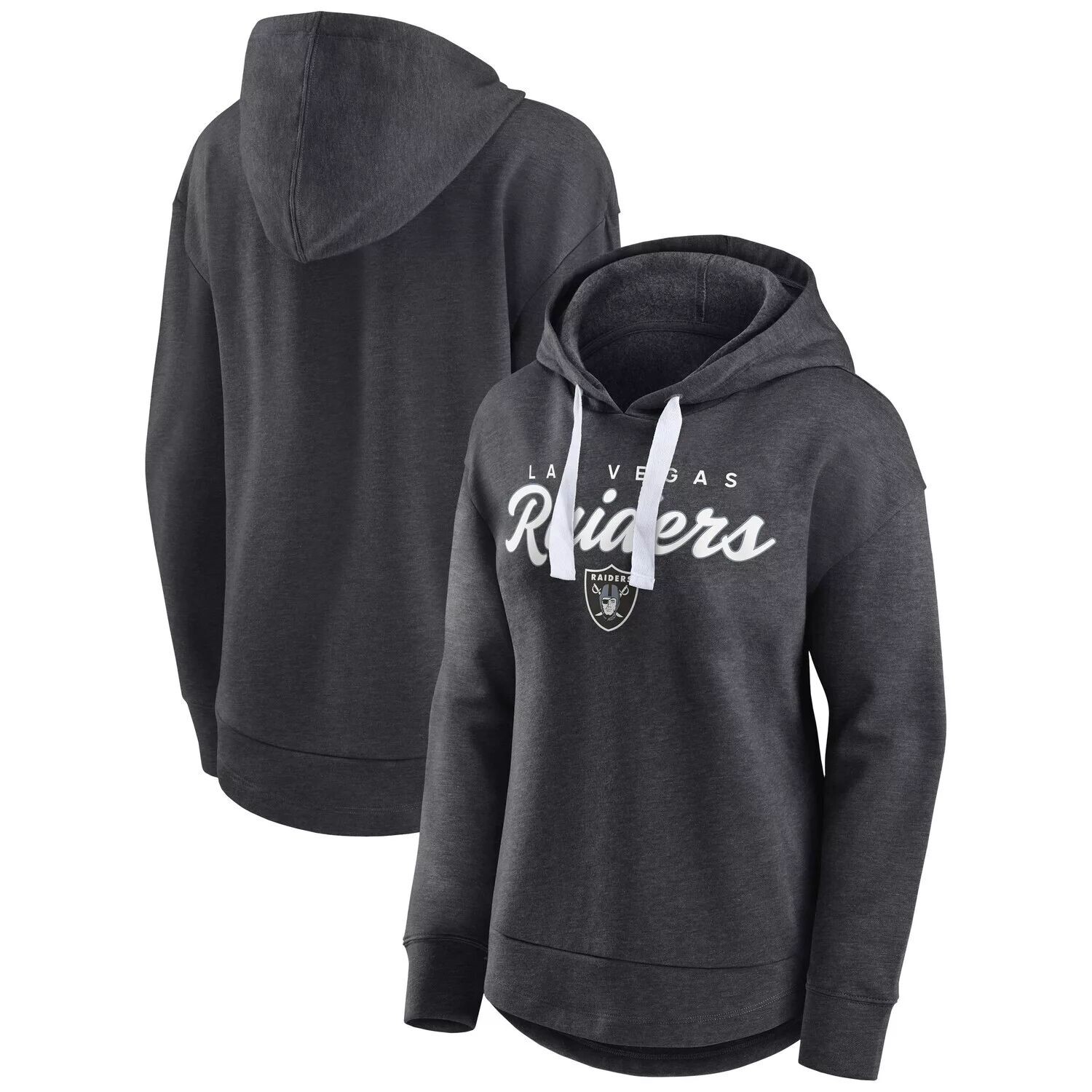 

Женский пуловер с капюшоном Fanatics Branded Heather Charcoal Las Vegas Raiders Set To Fly Fanatics