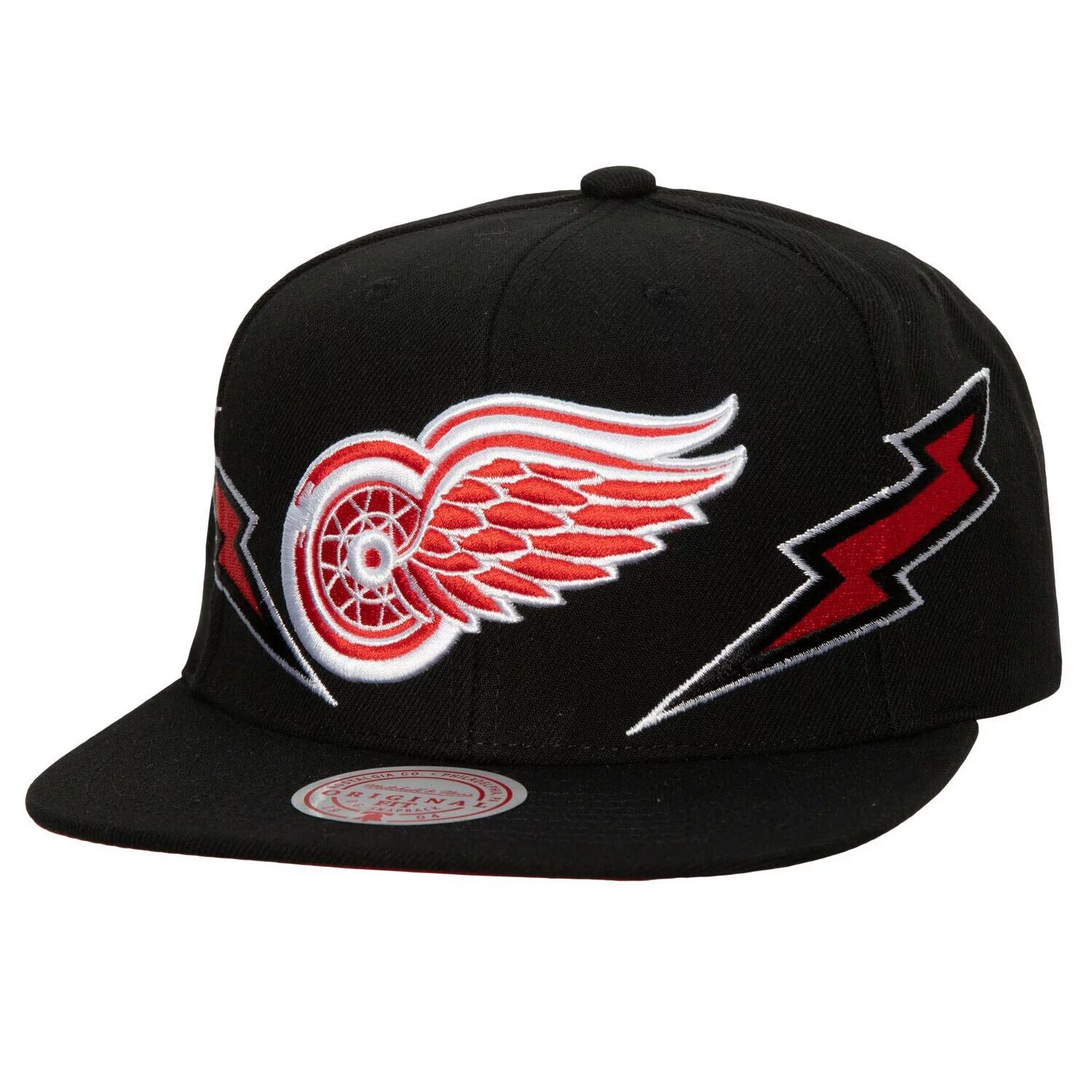 

Мужская кепка Mitchell & Ness Black Detroit Red Wings Double Trouble Lightning Snapback