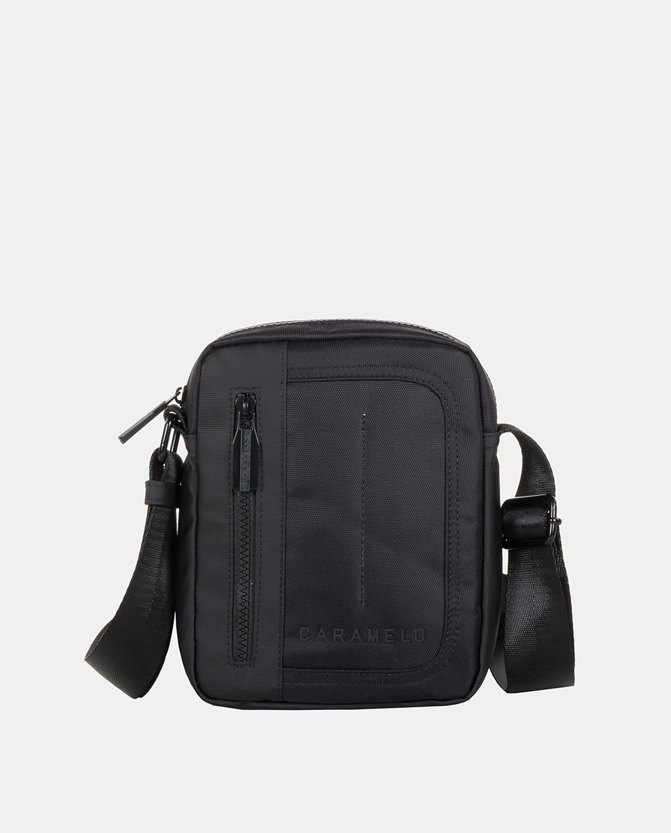холщовая сумка леон с внутренним карманом черная Маленькая черная сумка через плечо Caramelo, черный