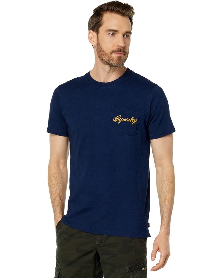 

Футболка Superdry Vintage Wall Sign Tee, цвет Hypo Indigo Wash Slub