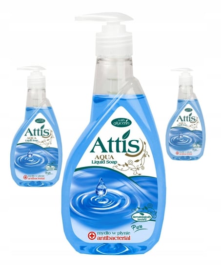 Набор из 3-х антибактериальных мыл с помпой 0,4л ATTIS