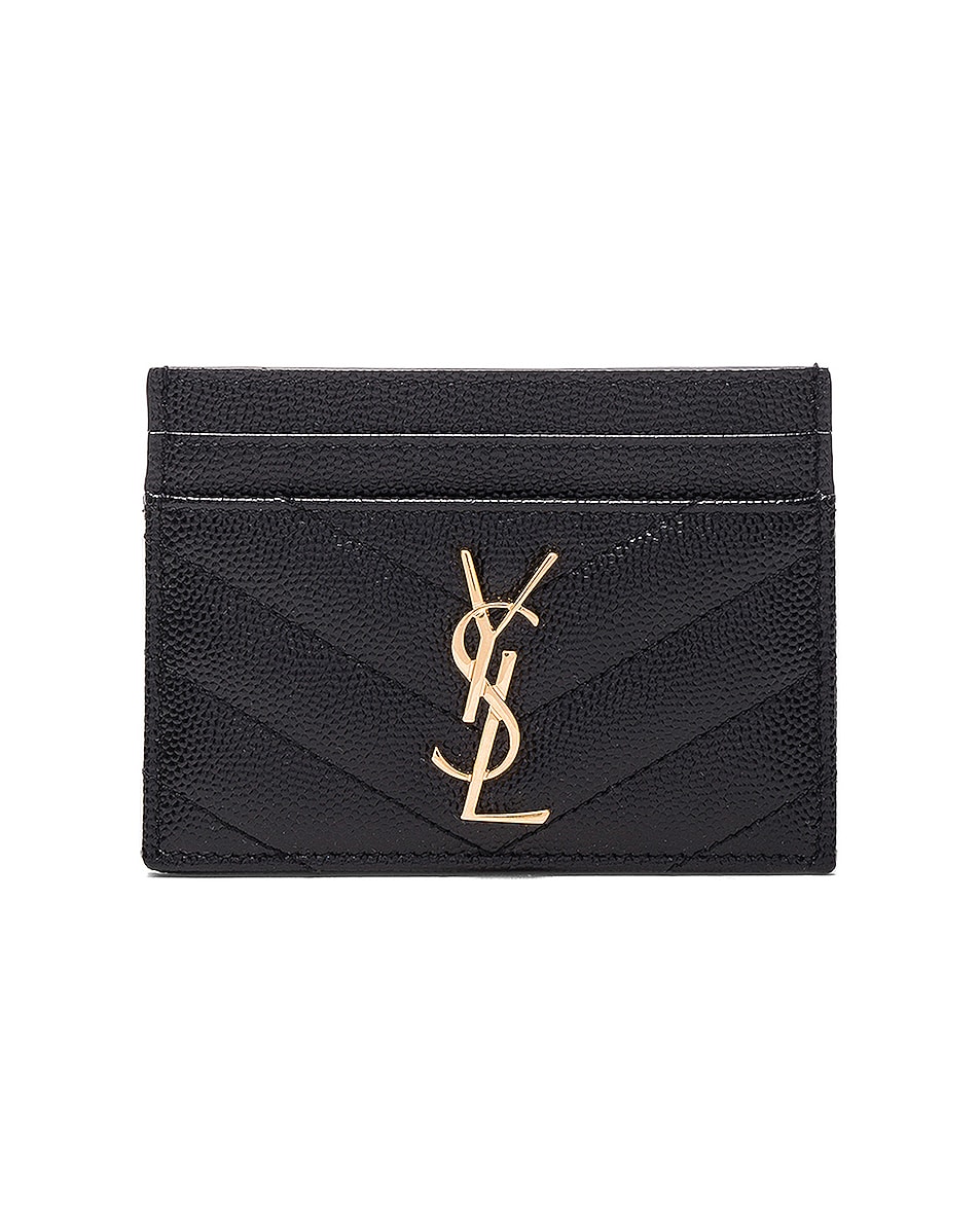 

Сумка Saint Laurent Cassandre Credit Card Case, цвет Black & Gold