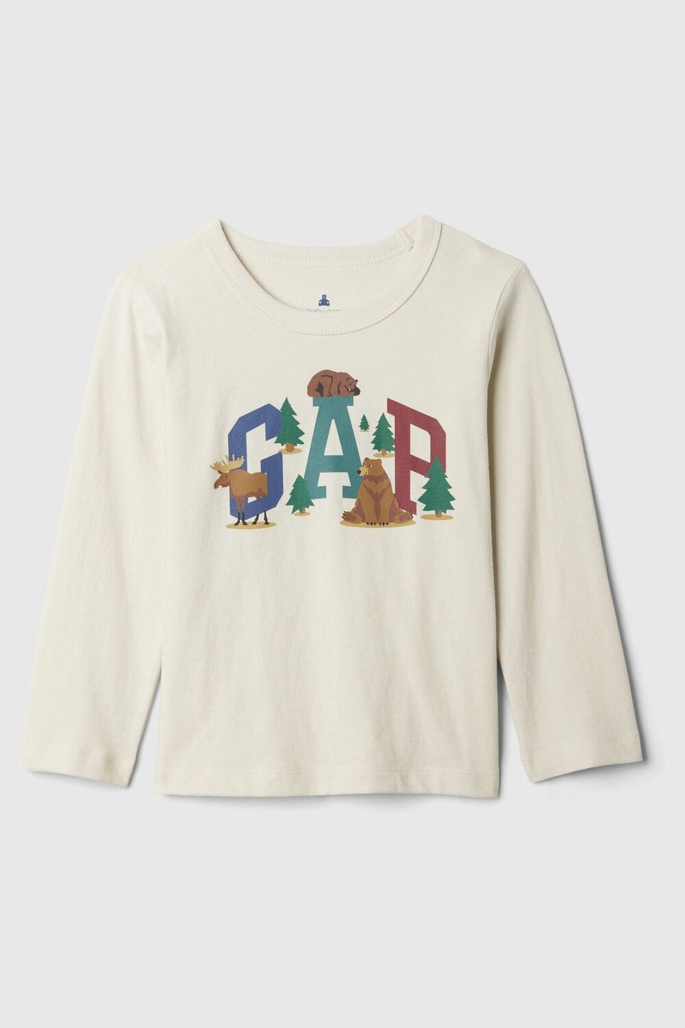 

Футболка с длинными рукавами и логотипом (6 мес 5 лет) Gap, бежевый
