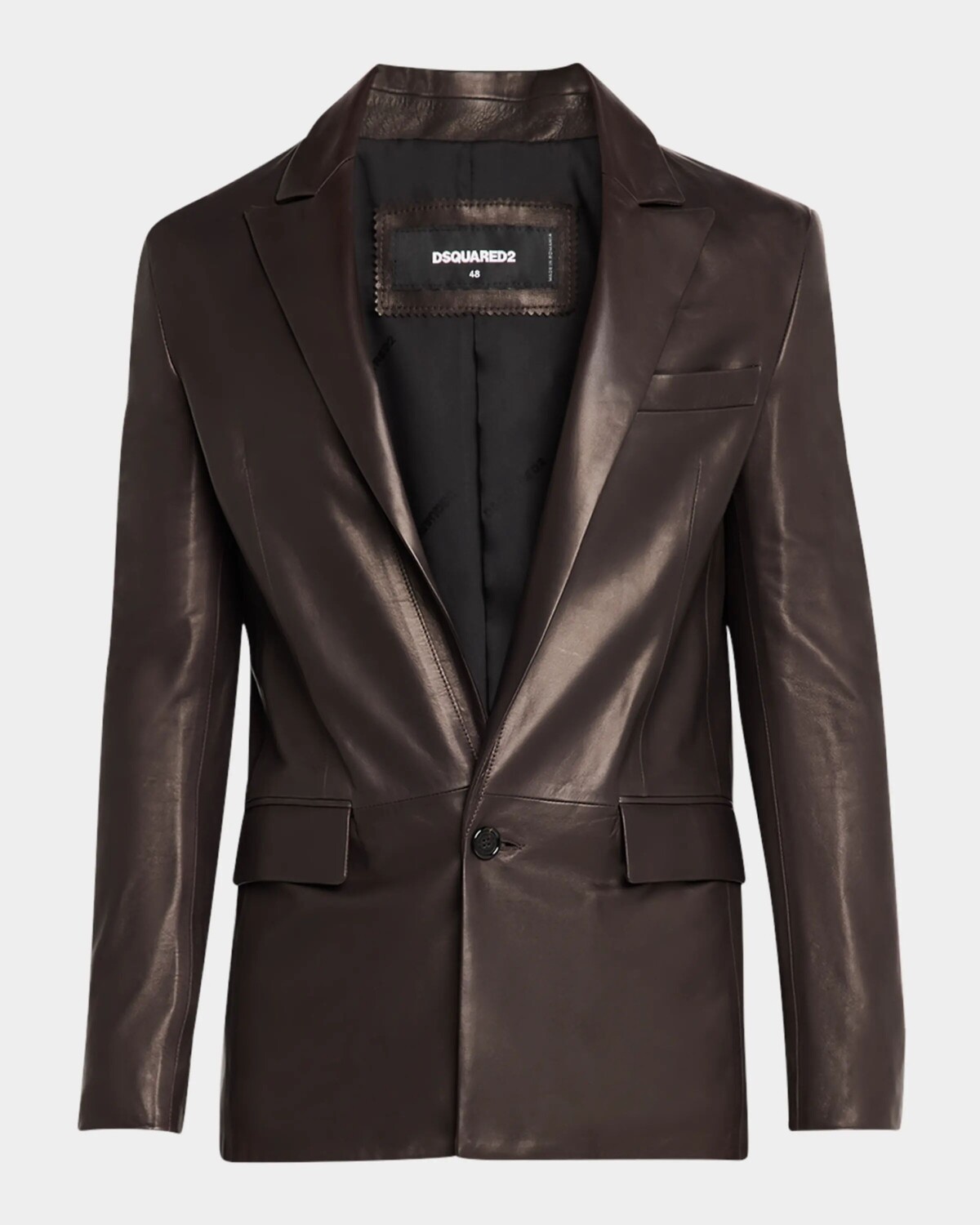 

Мужская сексуальная кожаная куртка Palm Beach Dsquared2, цвет Chocolate