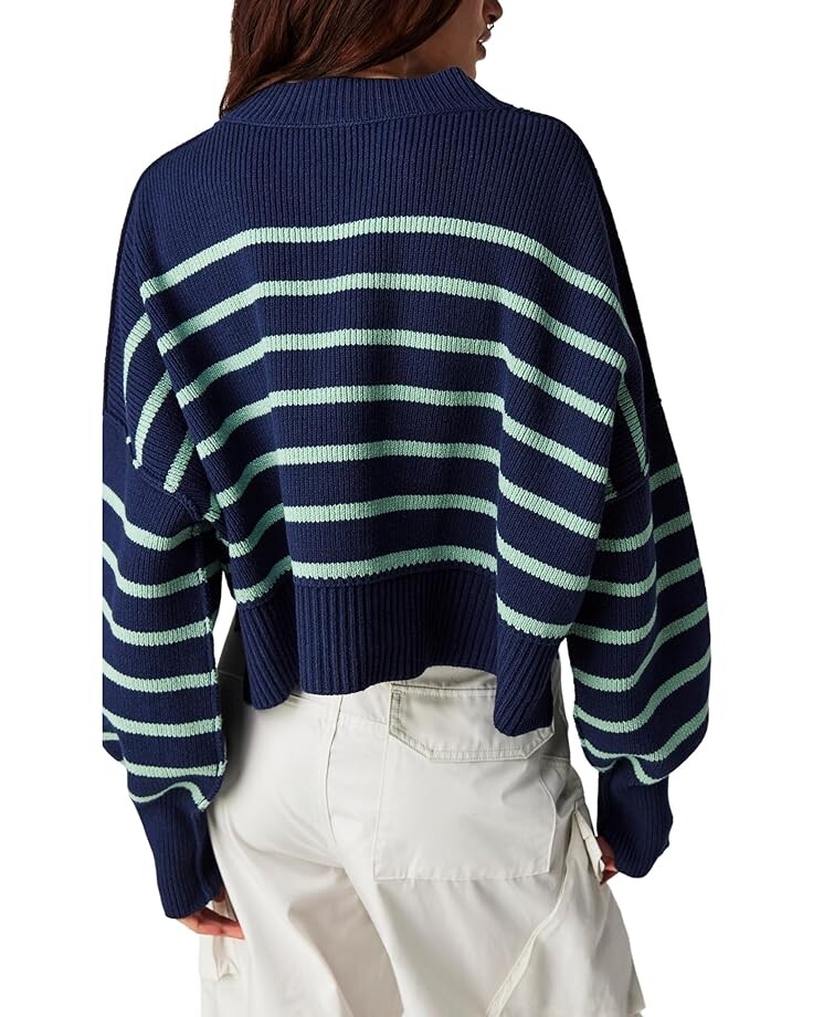 

Свитер Free People Stripe Easy Street Crop Pullover, цвет Navy Combo