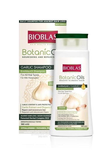 Травяной чесночный шампунь против выпадения волос, 360 мл Bioblas Botanic Oils