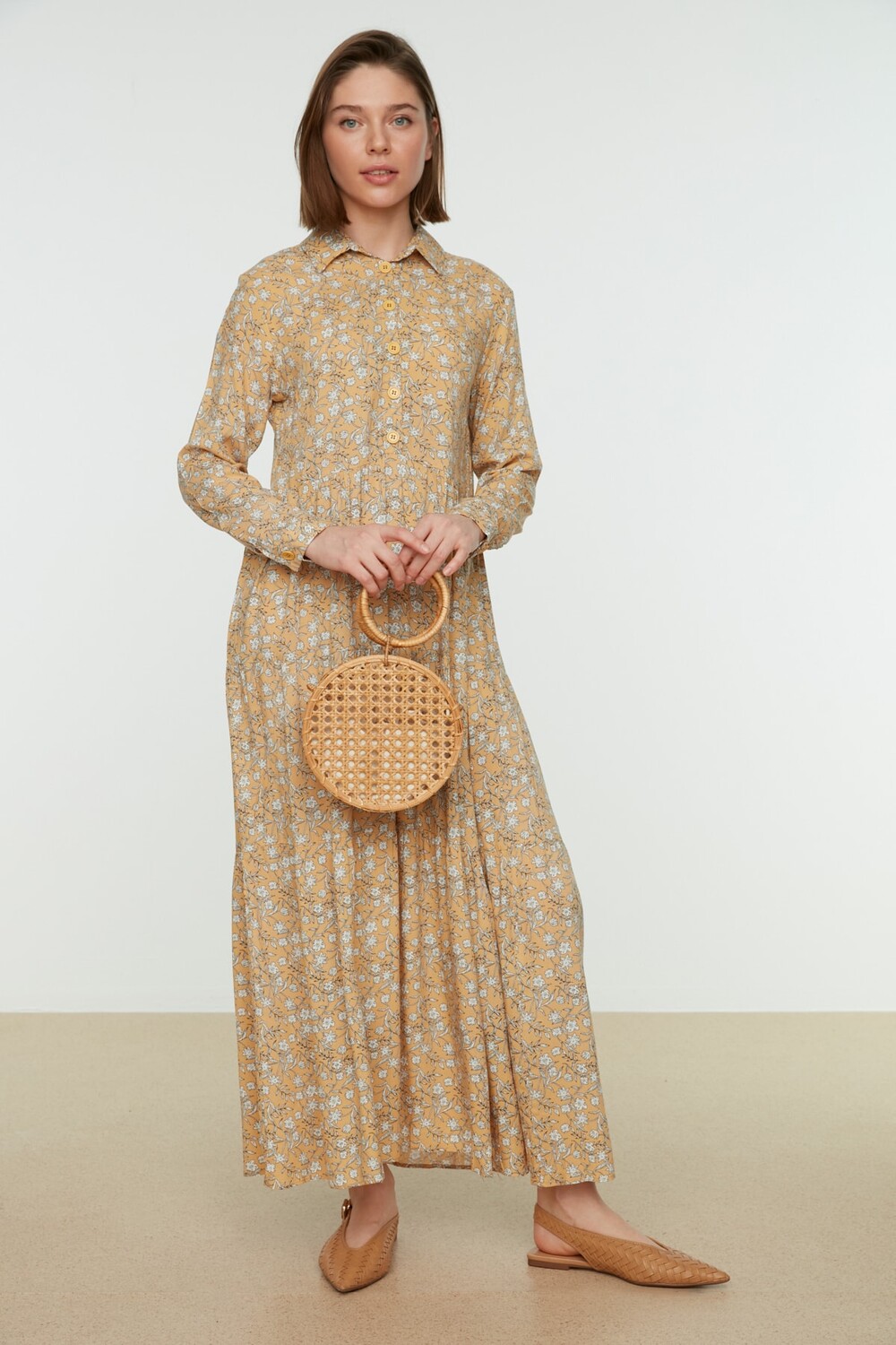 

Платье - Желтое - Базовое Trendyol Modest, желтый