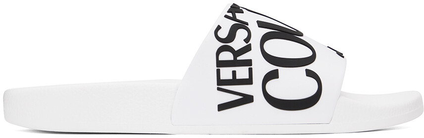 

Белые шлепанцы с логотипом Versace Jeans Couture