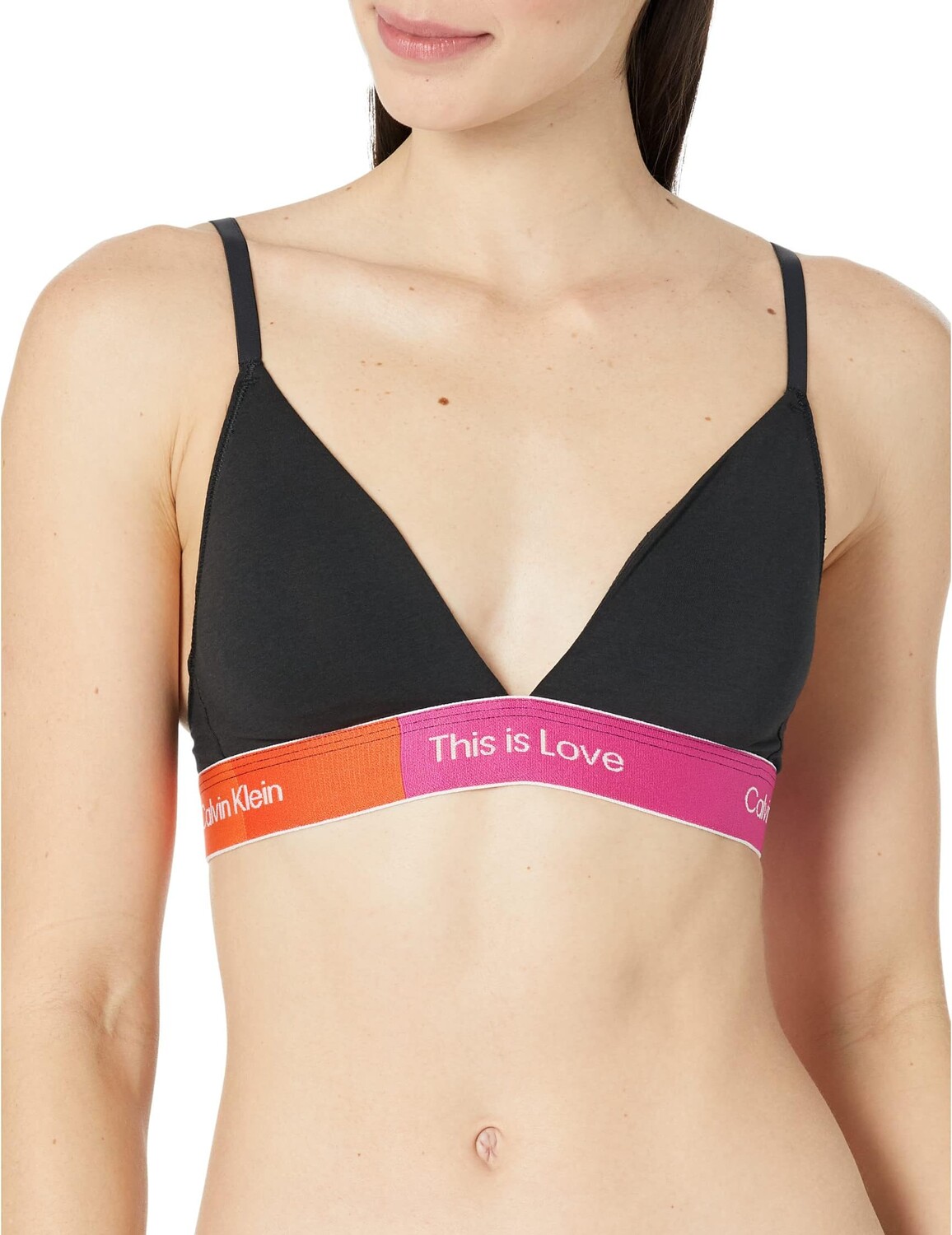 

Хлопковый колор-блок This Is Love с треугольниками на легкой подкладке Calvin Klein Underwear, черный