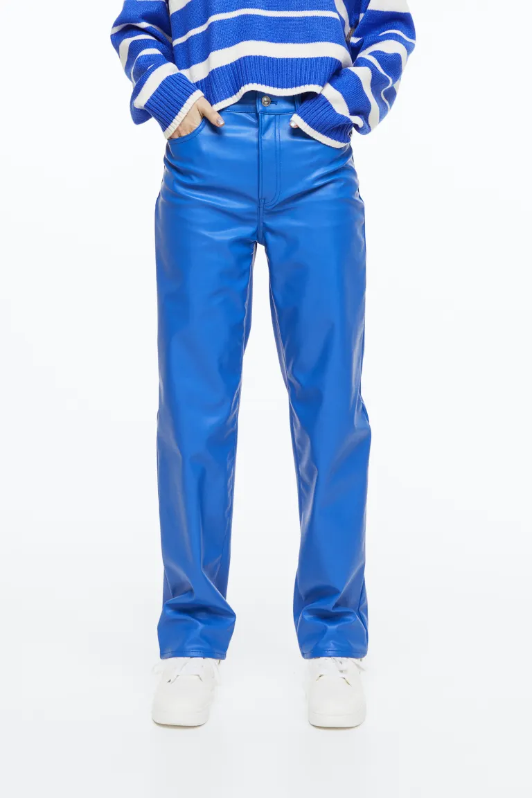

Брюки прямого кроя в стиле 90-х H&M, синий