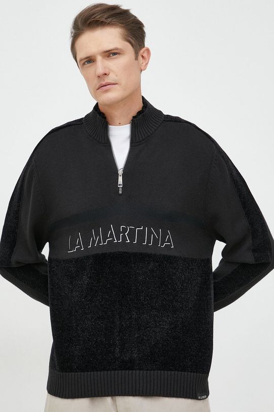 

Свитер из смесовой шерсти La Martina, черный