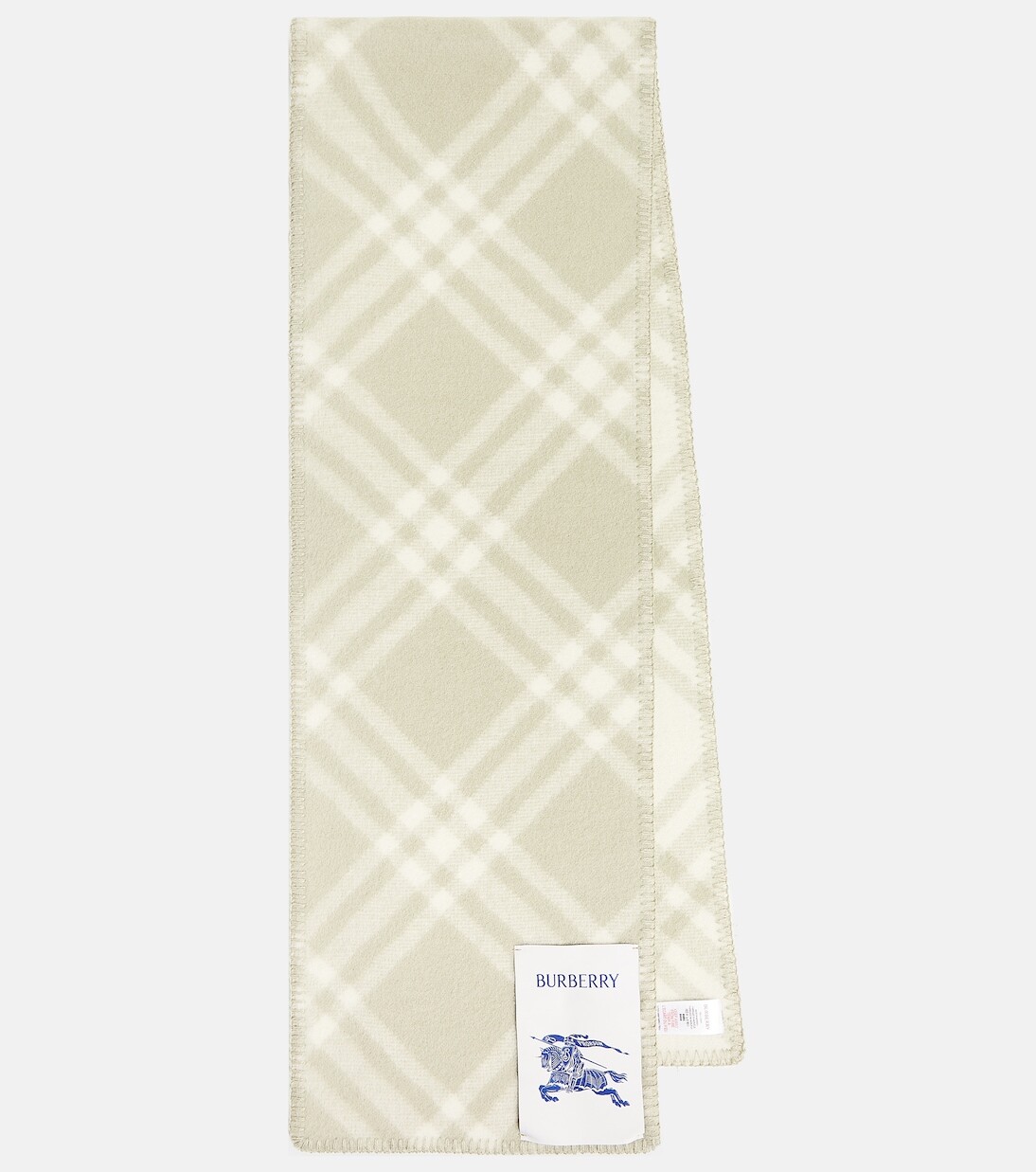 

Шерстяной шарф в клетку ekd Burberry, зеленый