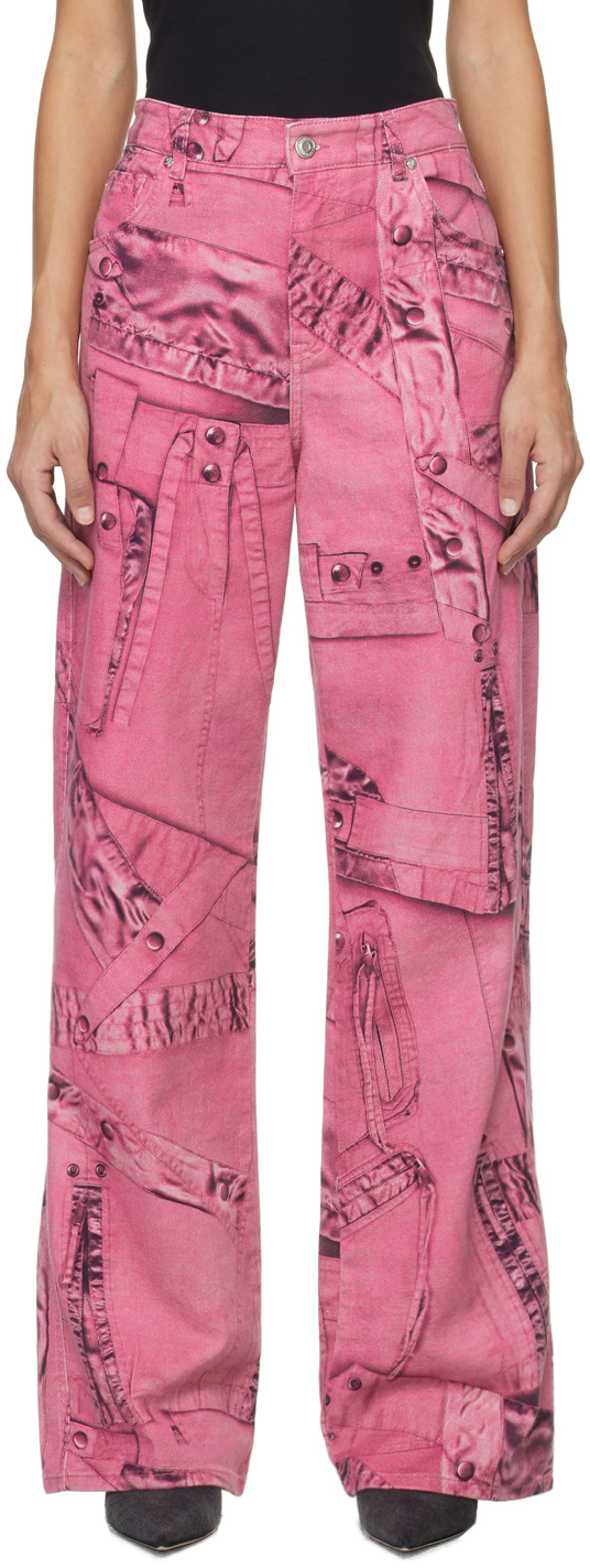 Розовые джинсы Trompe L'œil Blumarine