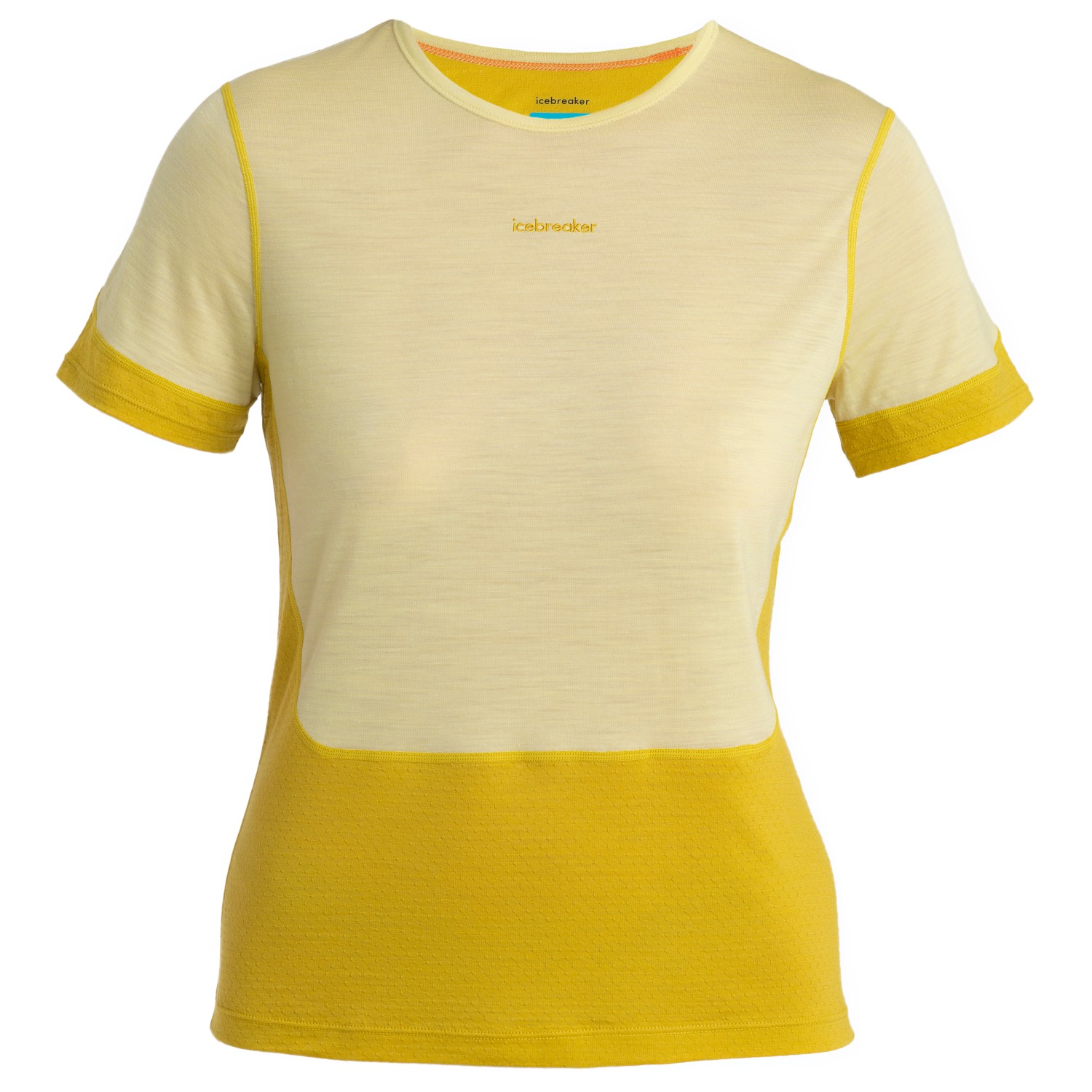 Рубашка из мериноса Icebreaker Women's Merino 125 Zoneknit Energy Wind S/S Tee, цвет Lux/Lucid/Colour Block футболка без рукавов icebreaker zoneknit geodetic оранжевый