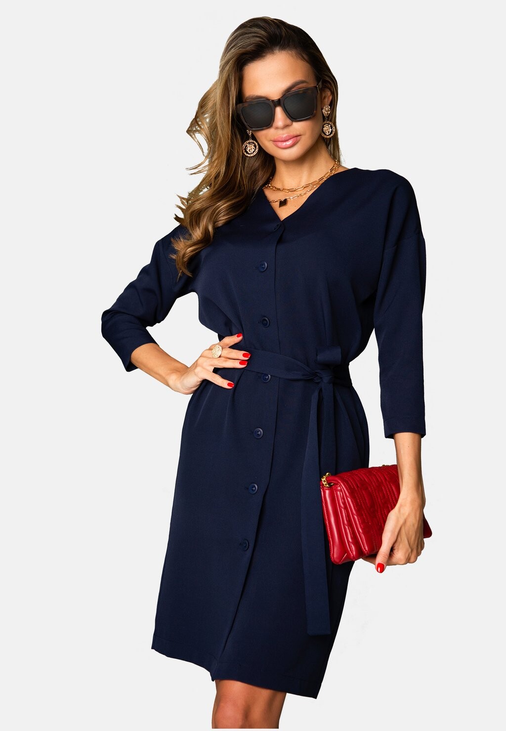 

Платье-рубашка Awesome Apparel, темно-синий