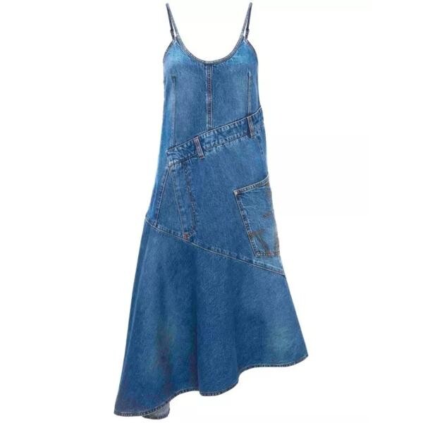 

Платье asymmetric cotton denim dress J.W. Anderson, синий