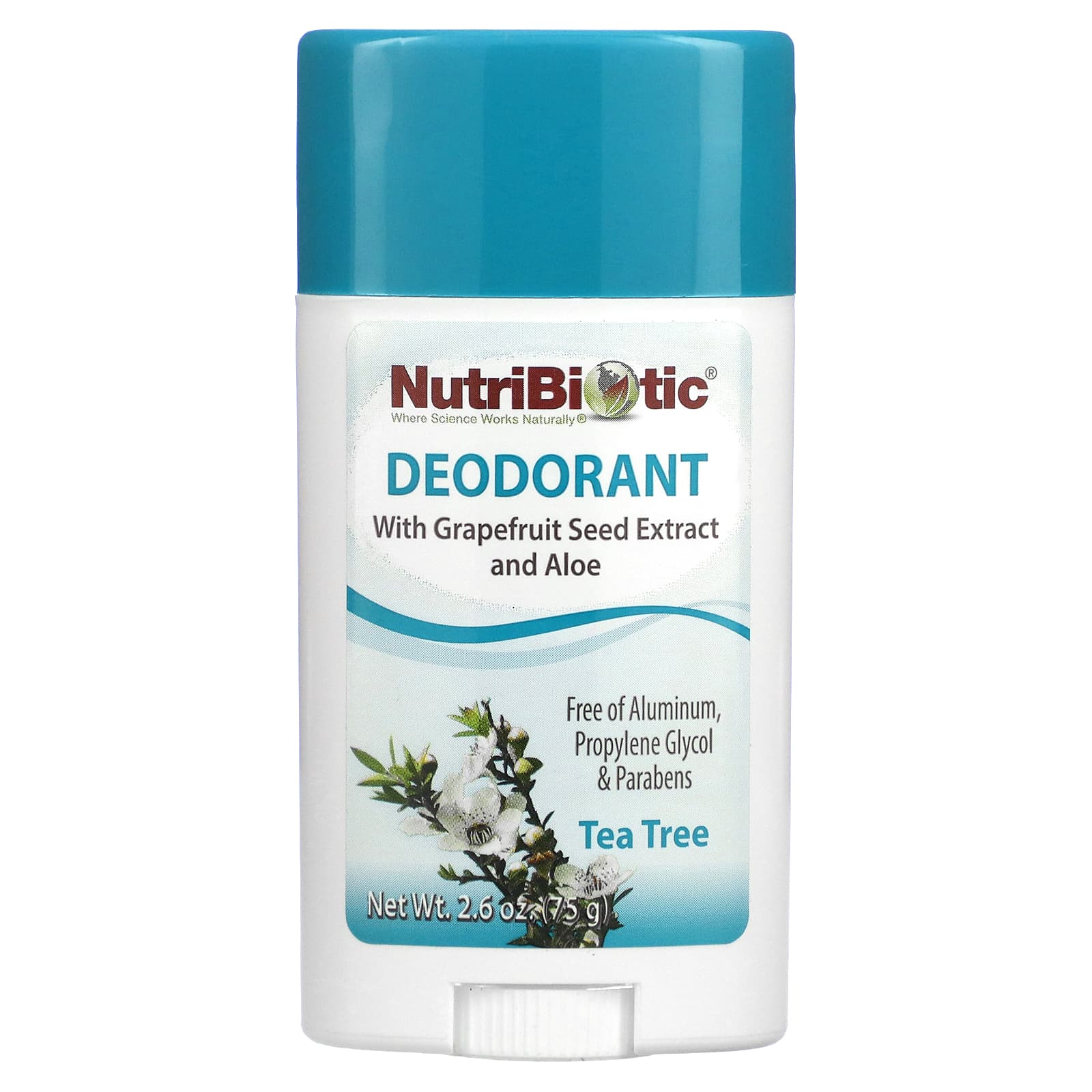 

Дезодорант, чайное дерева, 2.6 унции (75 г), NutriBiotic