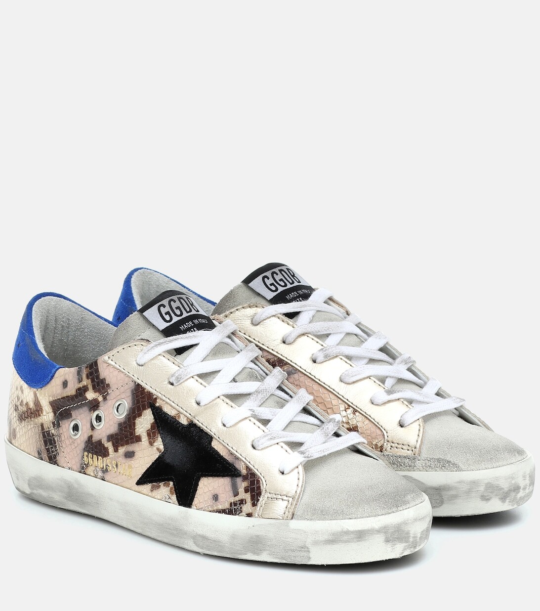 

Кроссовки Super-Star из кожи с тиснением под змею Golden Goose, розовый