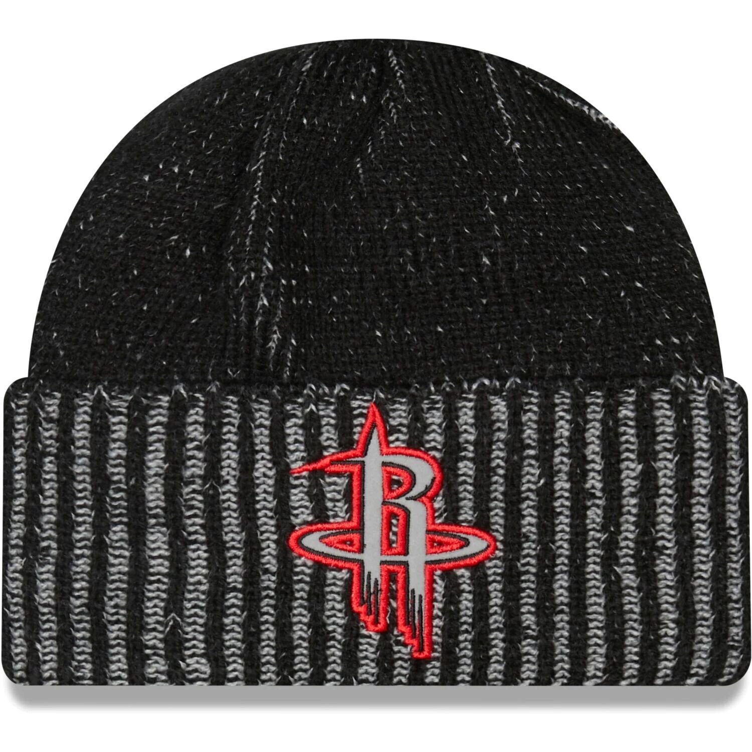 

Мужская черная вязаная шапка с манжетами New Era Houston Rockets Popflect