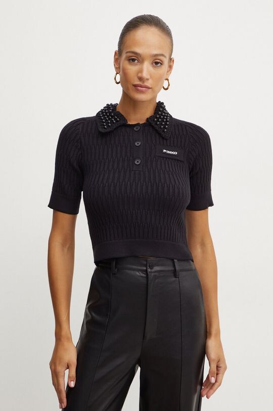 

Свитер из смесовой шерсти Pinko, черный