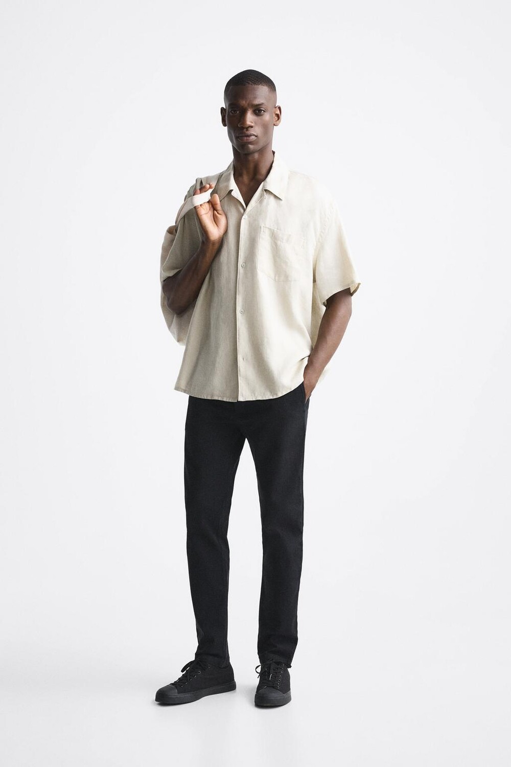 

Хлопковые чиносы ZARA, черный