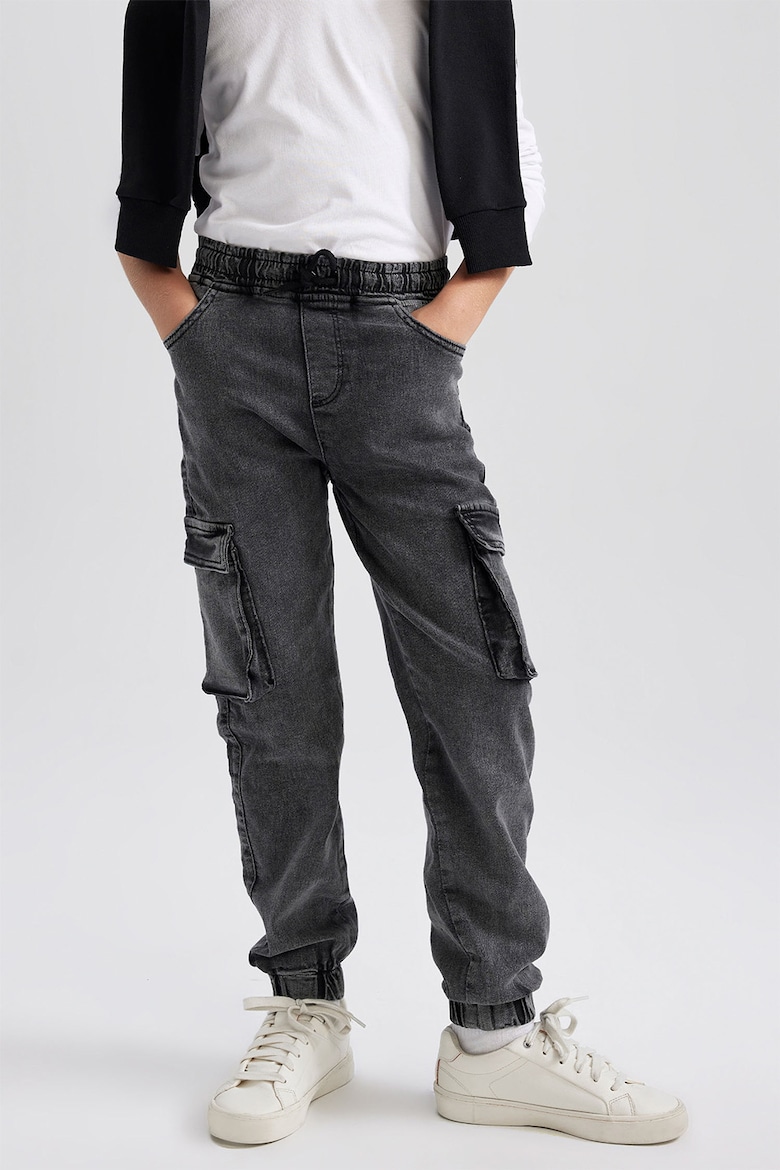 Джинсы-Карго с эластичной талией Defacto, серый джинсы карго с эластичной талией koton черный