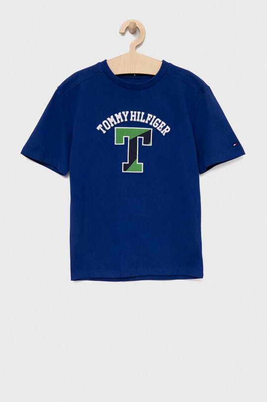 

Детская хлопковая футболка Tommy Hilfiger, темно-синий