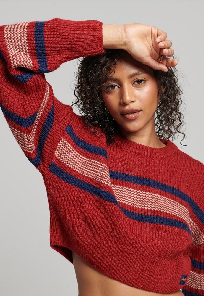 

Свитшот Superdry CROPPED CLASSIC CREW, цвет burnt orange stripe