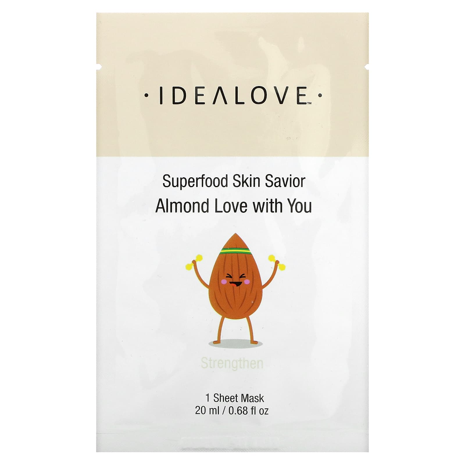 

Superfood Skin Savior, Almond Love with You, 1 тканевая маска, 20 мл (0,68 жидк. Унции), Idealove