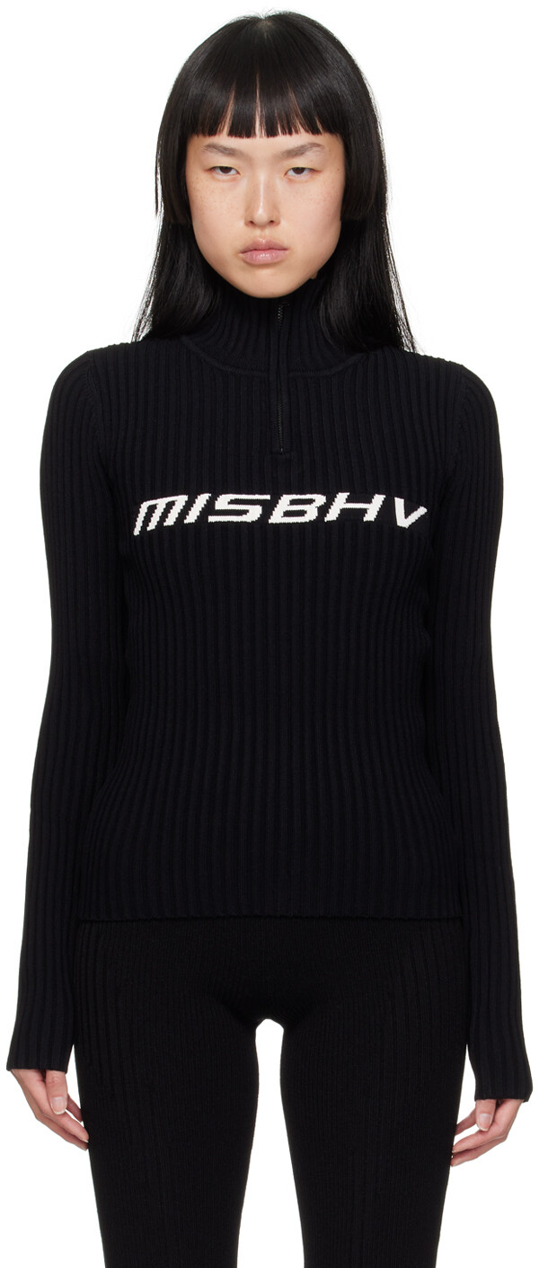 

Черная водолазка с молнией до половины MISBHV, Черный