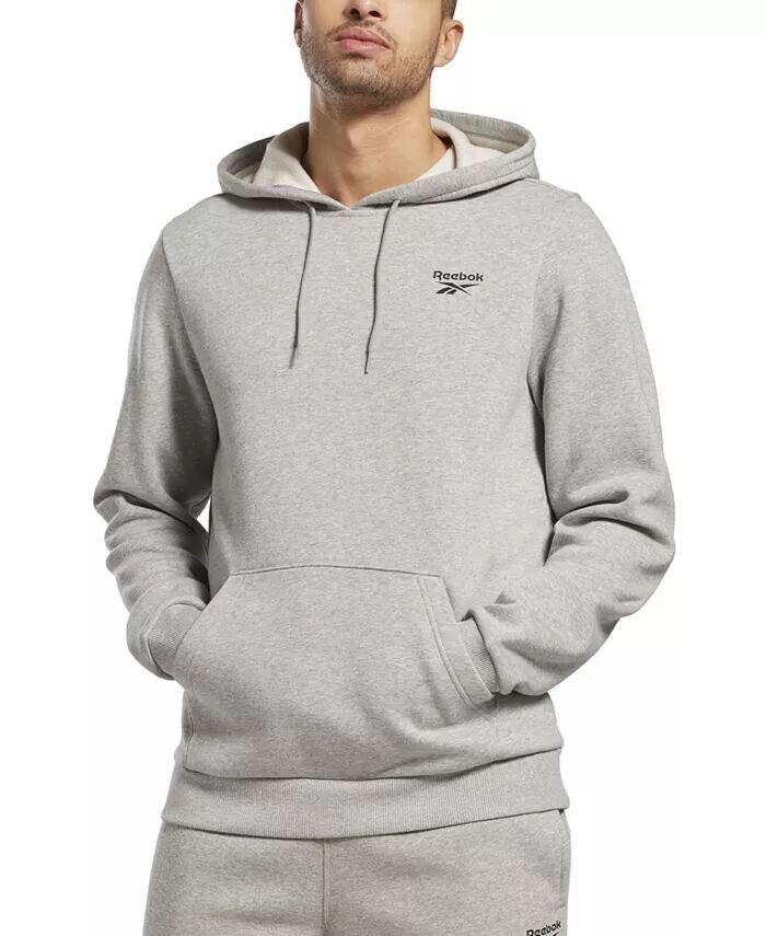 

Мужской фирменный флисовый пуловер с капюшоном Reebok, серый