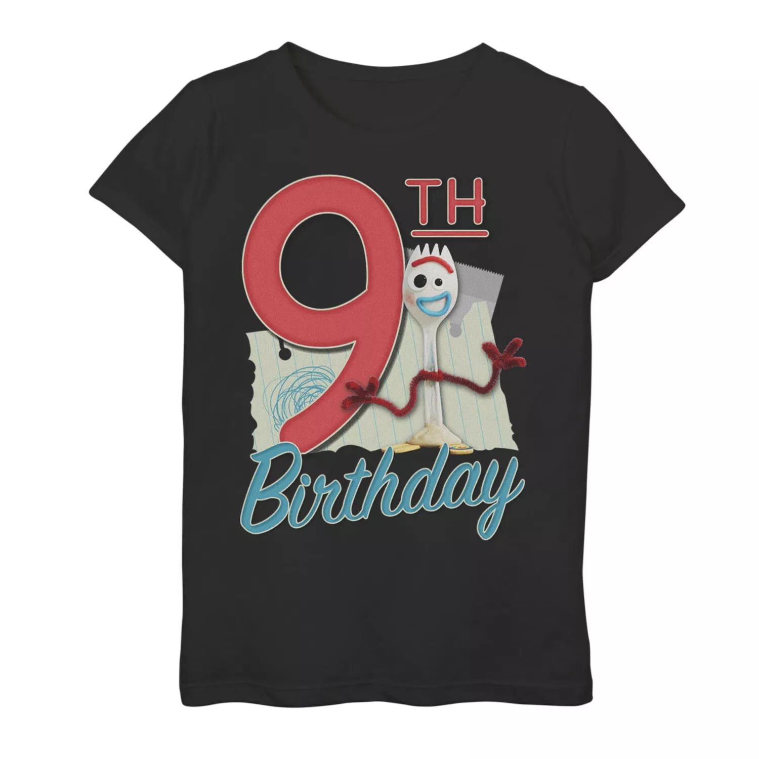 

Футболка Forky с рисунком на 9-й день рождения для девочек 7–16 лет Disney/Pixar «История игрушек 4» Disney / Pixar