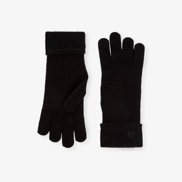 

Перчатки из смеси кашемира и фирменной вышивки The Kooples, черный