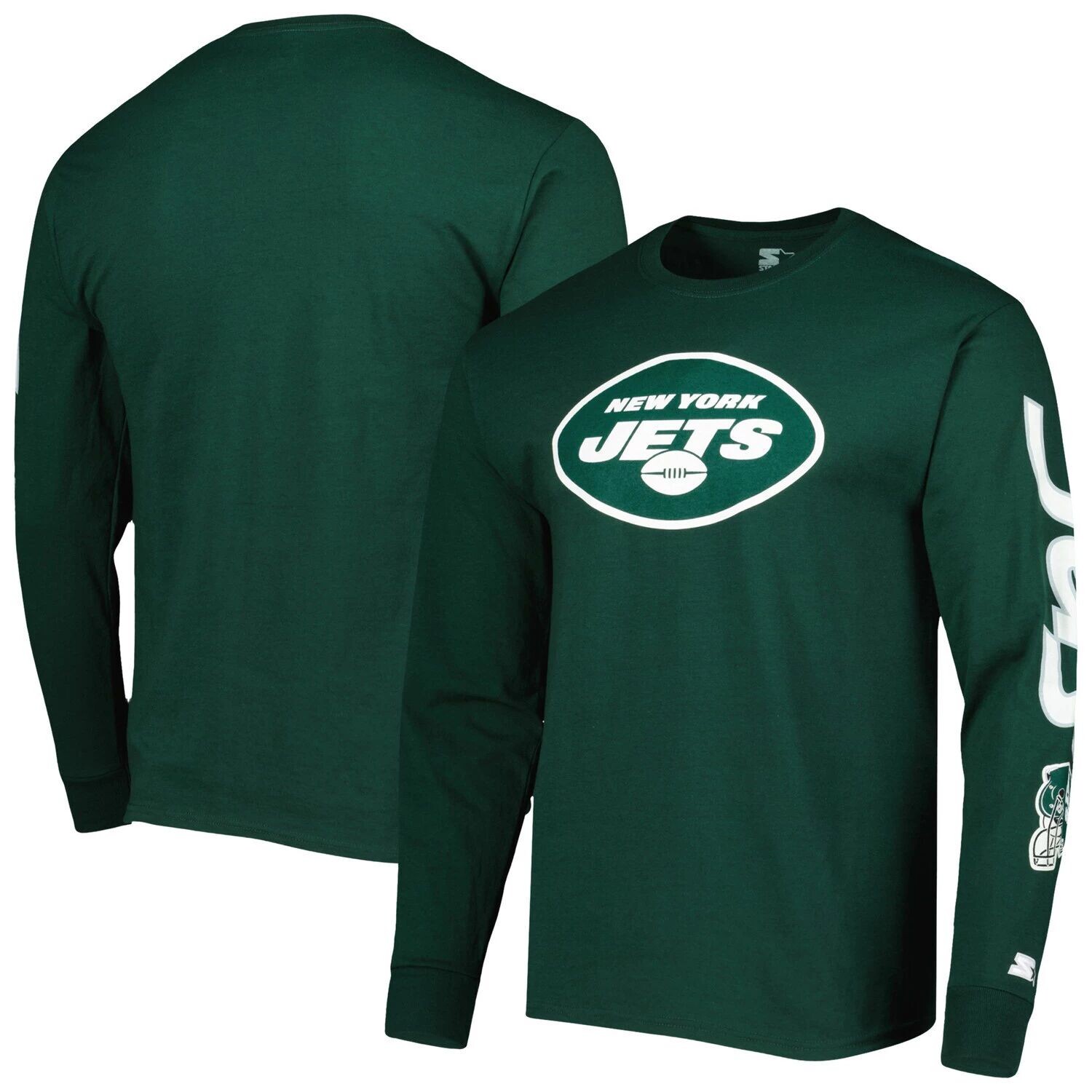 

Мужская зеленая футболка с длинным рукавом New York Jets Halftime Starter