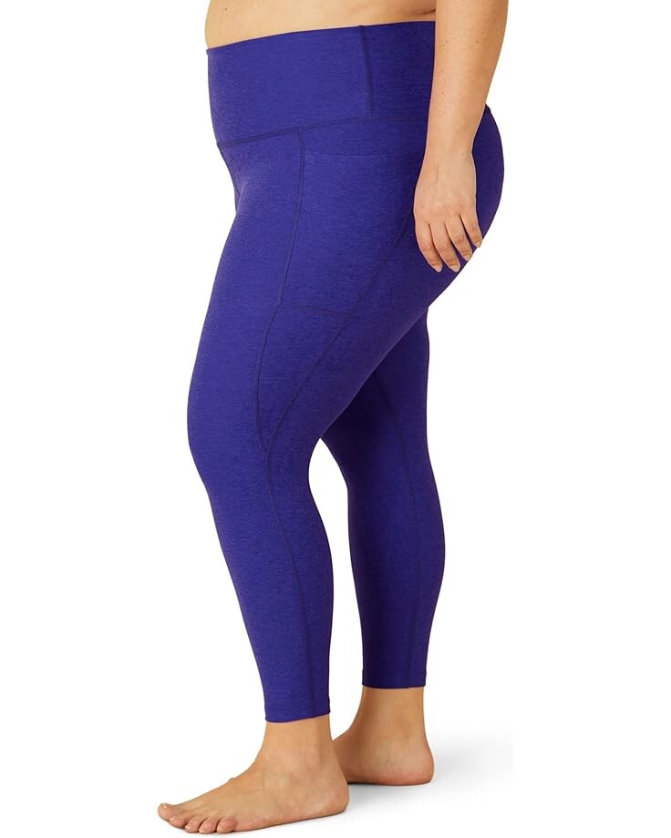 

Брюки Beyond Yoga Plus Size Out Of Pocket High Waisted Spacedye Midi Leggings, цвет Sapphire Blue Heather