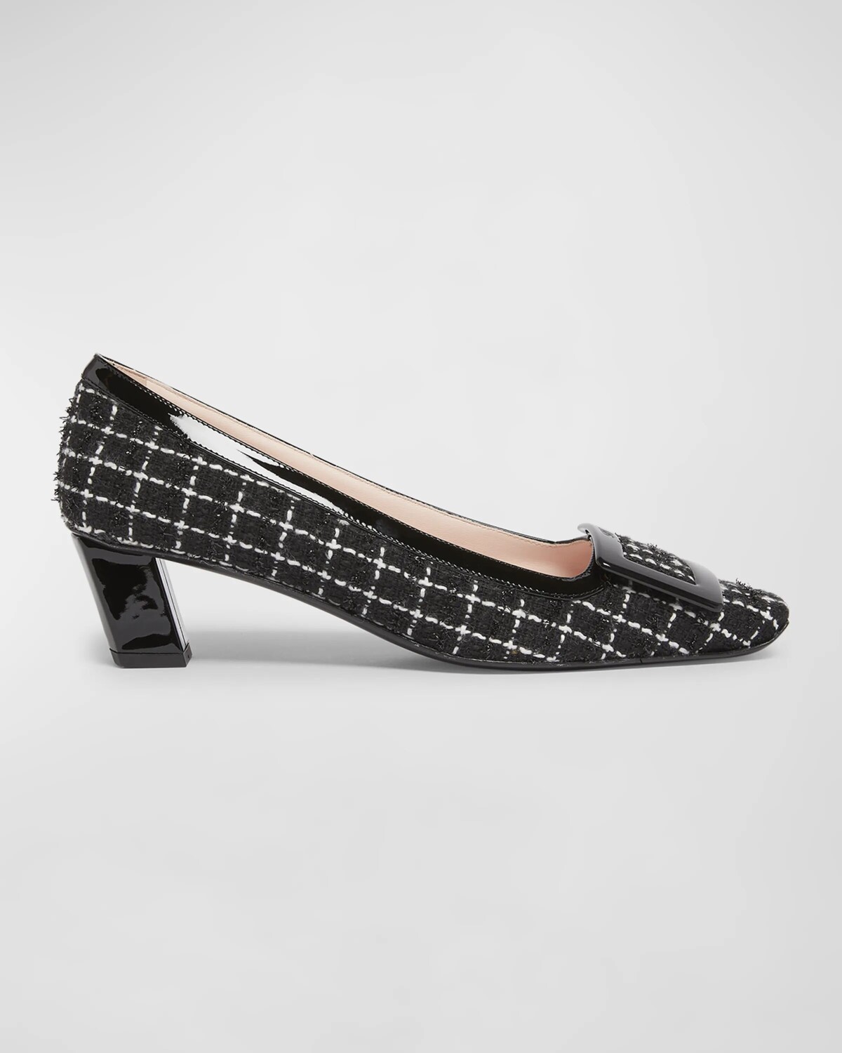 

Твидовые туфли Belle Vivier с пряжкой Roger Vivier, цвет Nero