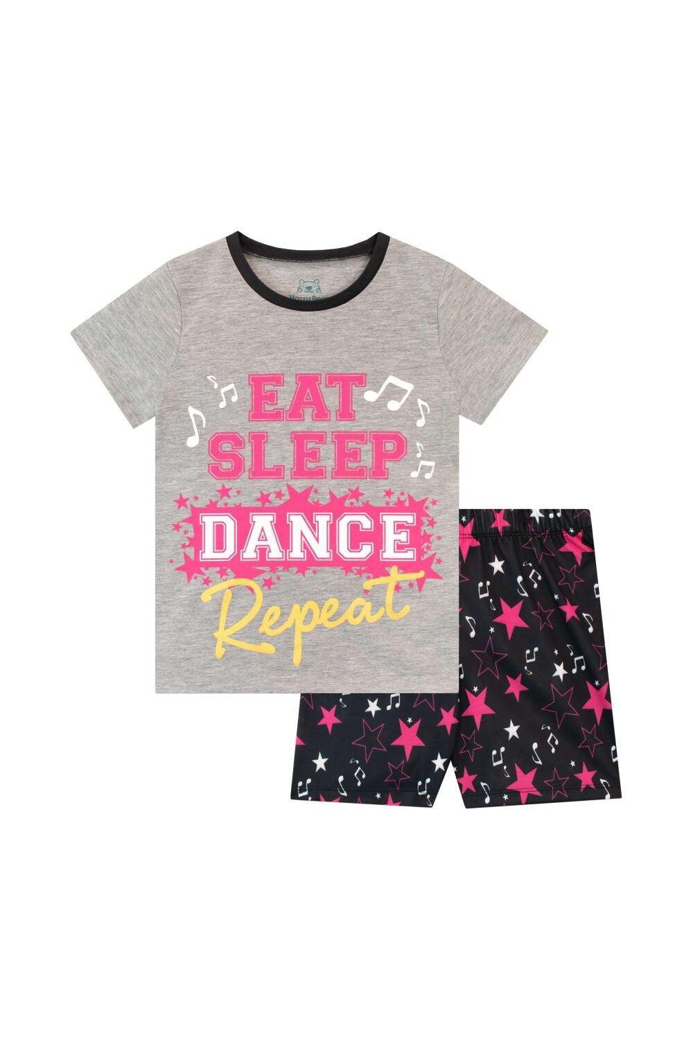 

Короткая пижама Eat Sleep Dance Повторите Harry Bear, серый