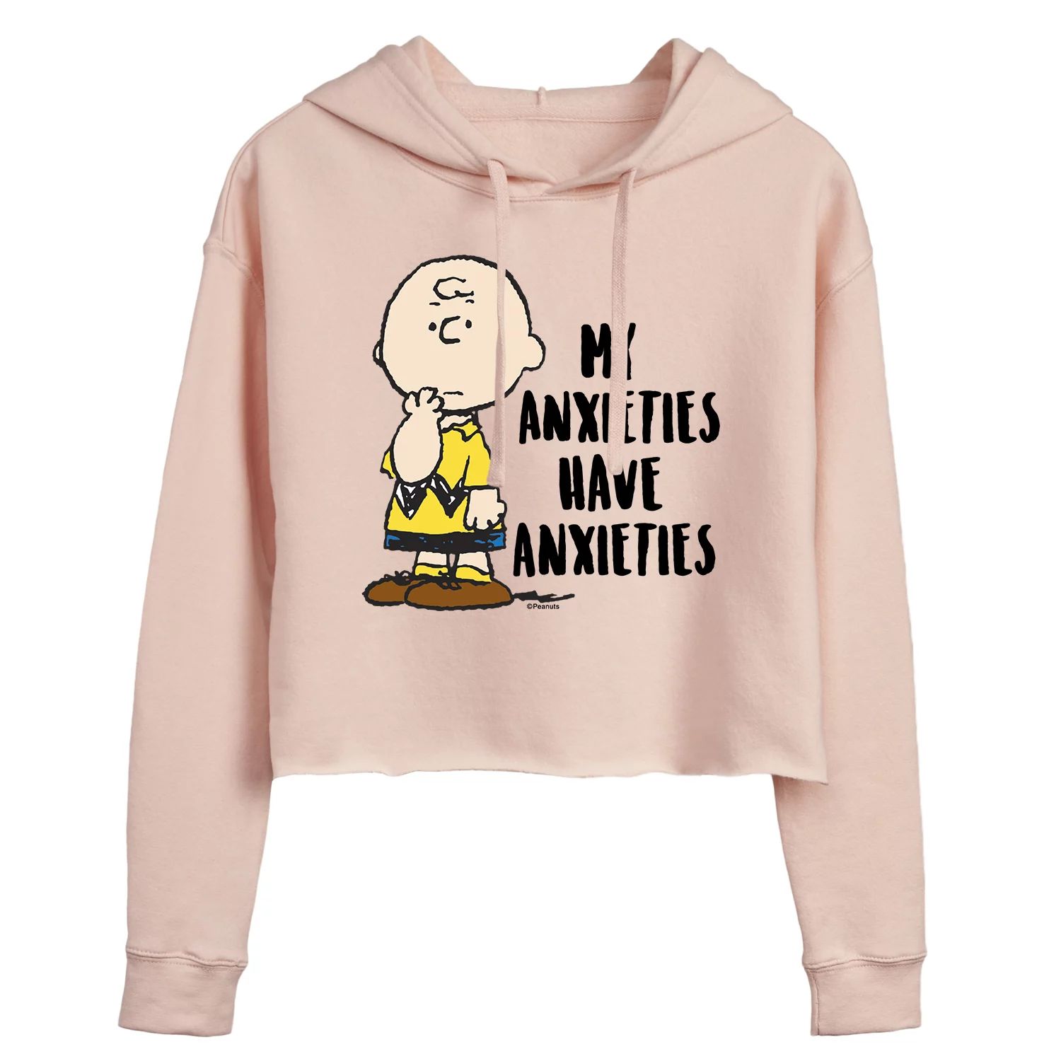 Укороченная толстовка с рисунком Peanuts Anxiety для детей Juniors Licensed Character