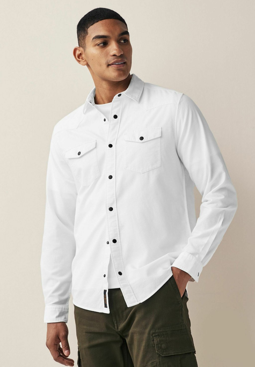 Рубашка Twin Pocket Textured Long Sleeve Next, белый