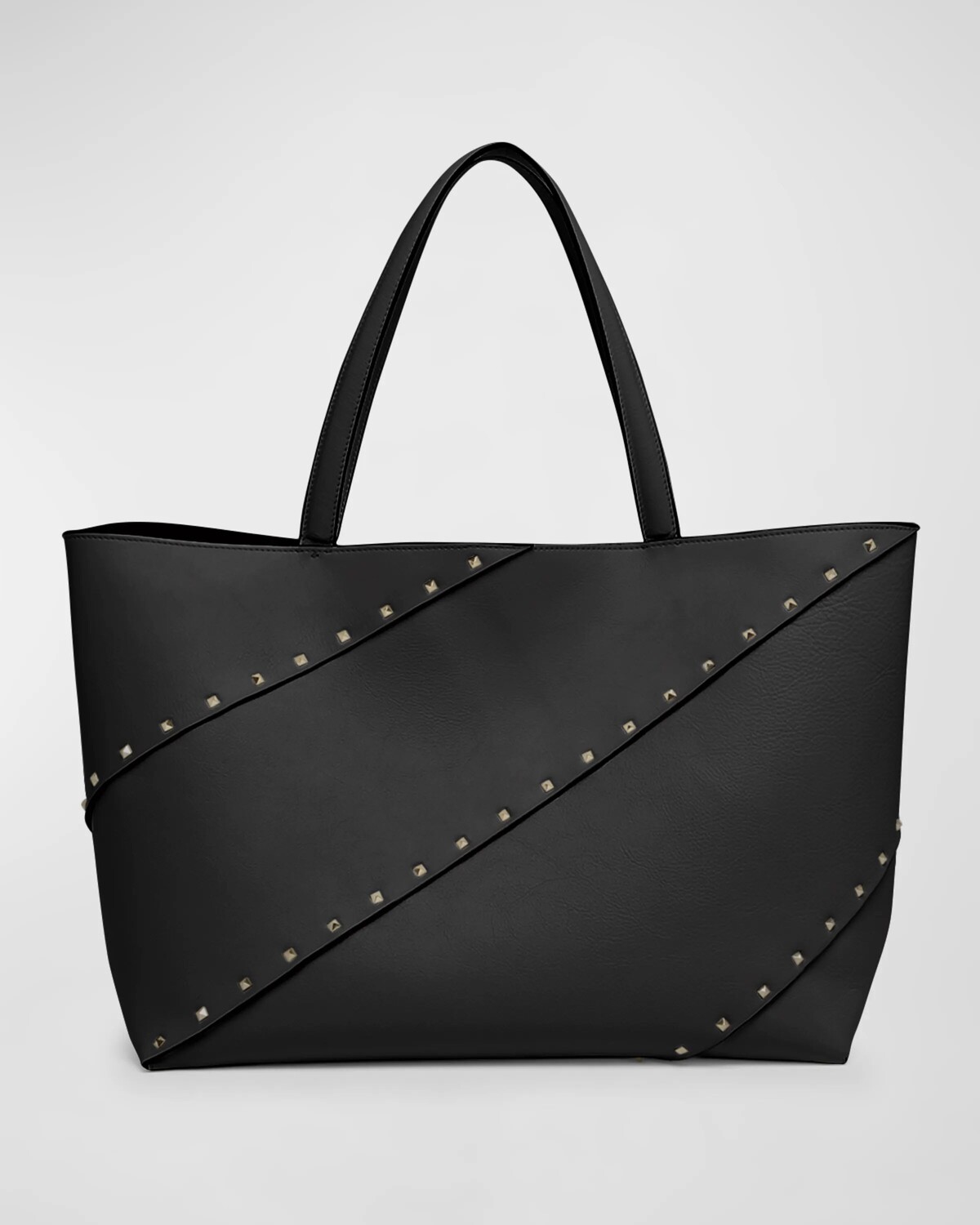 

Большая кожаная сумка-тоут Wispy Rockstud Valentino Garavani, цвет Nero