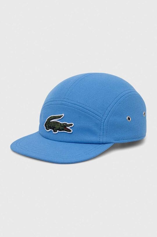 Бейсболка из хлопка Lacoste, синий бейсболка street caps 003 5 2 026 013c пятипанельная двухцветная хлопковая чёрный с козырьком one size