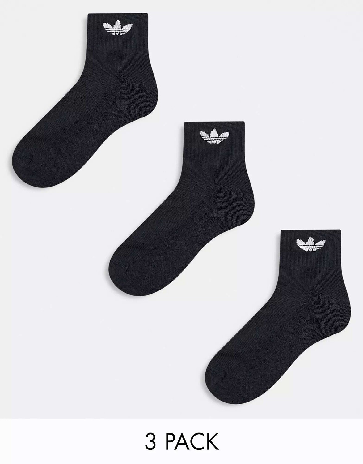 

Три пары черных носков до щиколотки adidas Originals