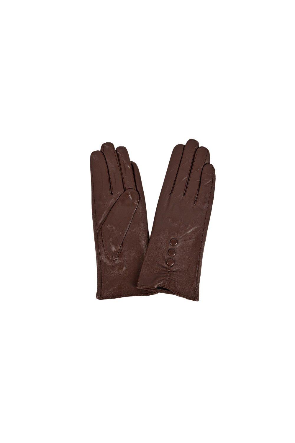 Перчатки с тремя пуговицами Eastern Counties Leather, коричневый
