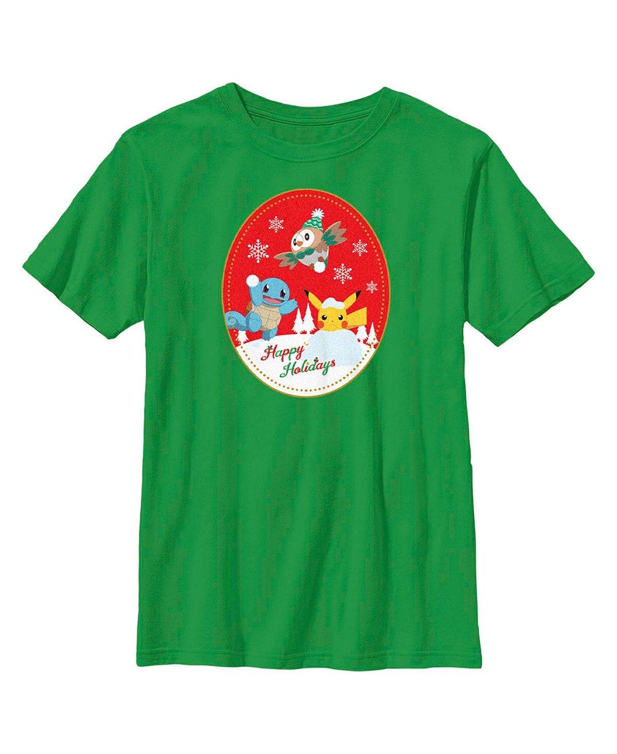 

Детская футболка с нашивкой Pokemon Christmas Happy Holidays для мальчика Nintendo
