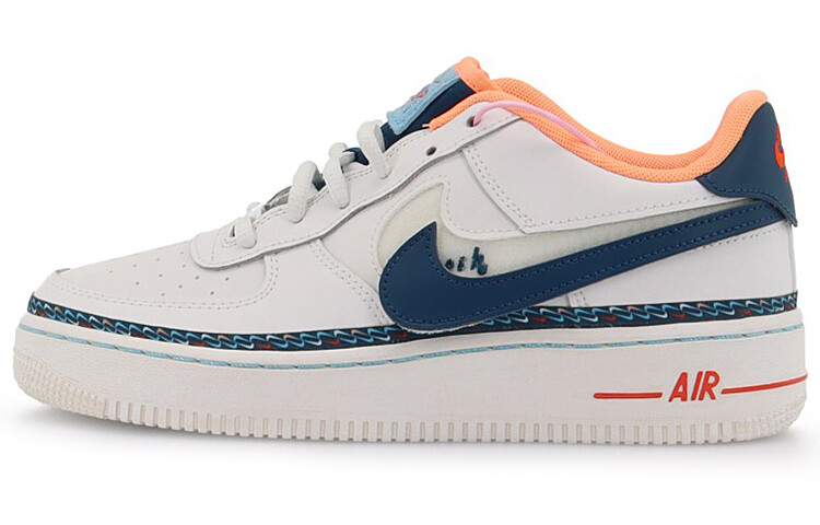 

Кроссовки для скейтбординга Nike Air Force 1 Low (GS) Mini Swoosh синий/белый